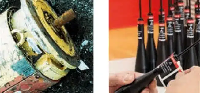 Étiquettes sur équipements exposés aux produits chimiques et à l'abrasion